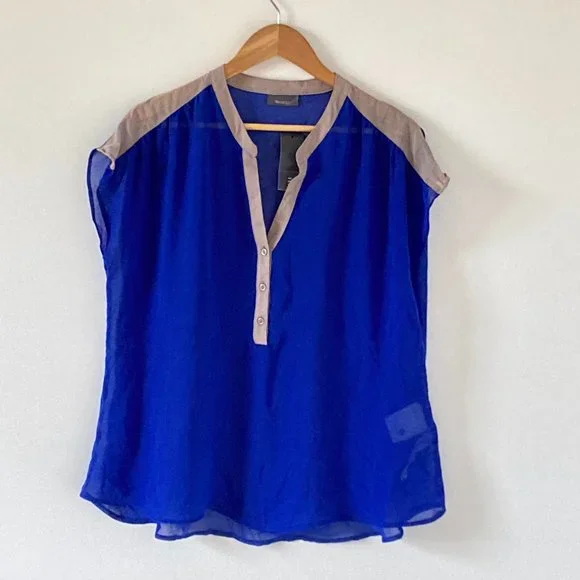 C&A Yessica BNWT UK Cobalt Blue Sheer Blouse Size 18 - Picture 1 of 12